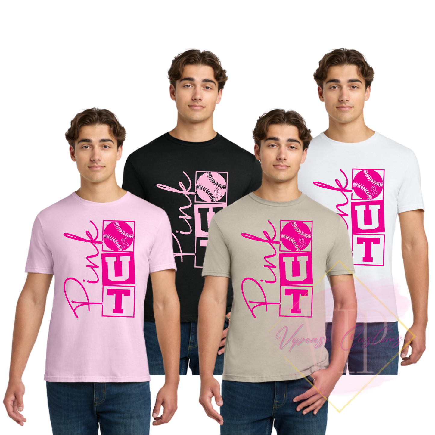 Baseball Pink Out-Cancer Awareness 64000 Gildan Softstyle® T-Shirt