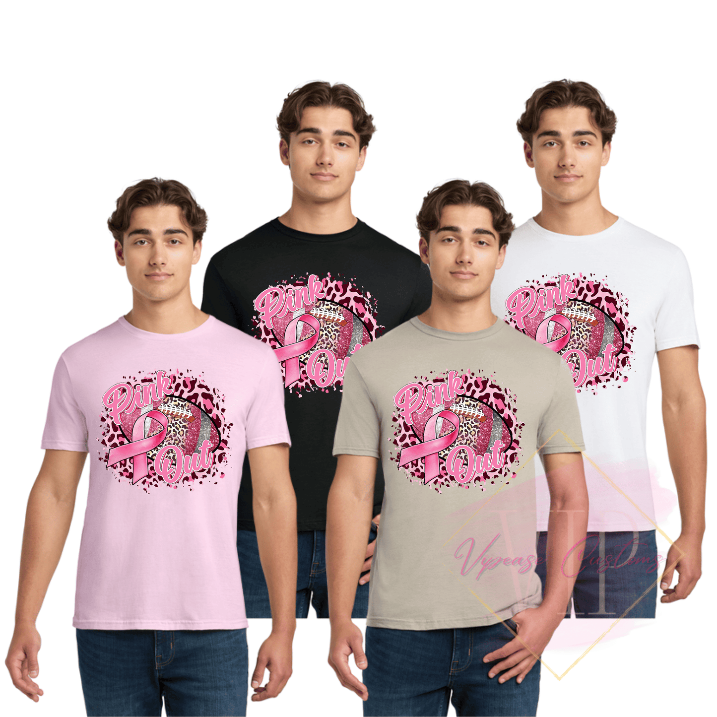 Football Pink Out-Cancer Awareness 64000 Gildan Softstyle® T-Shirt