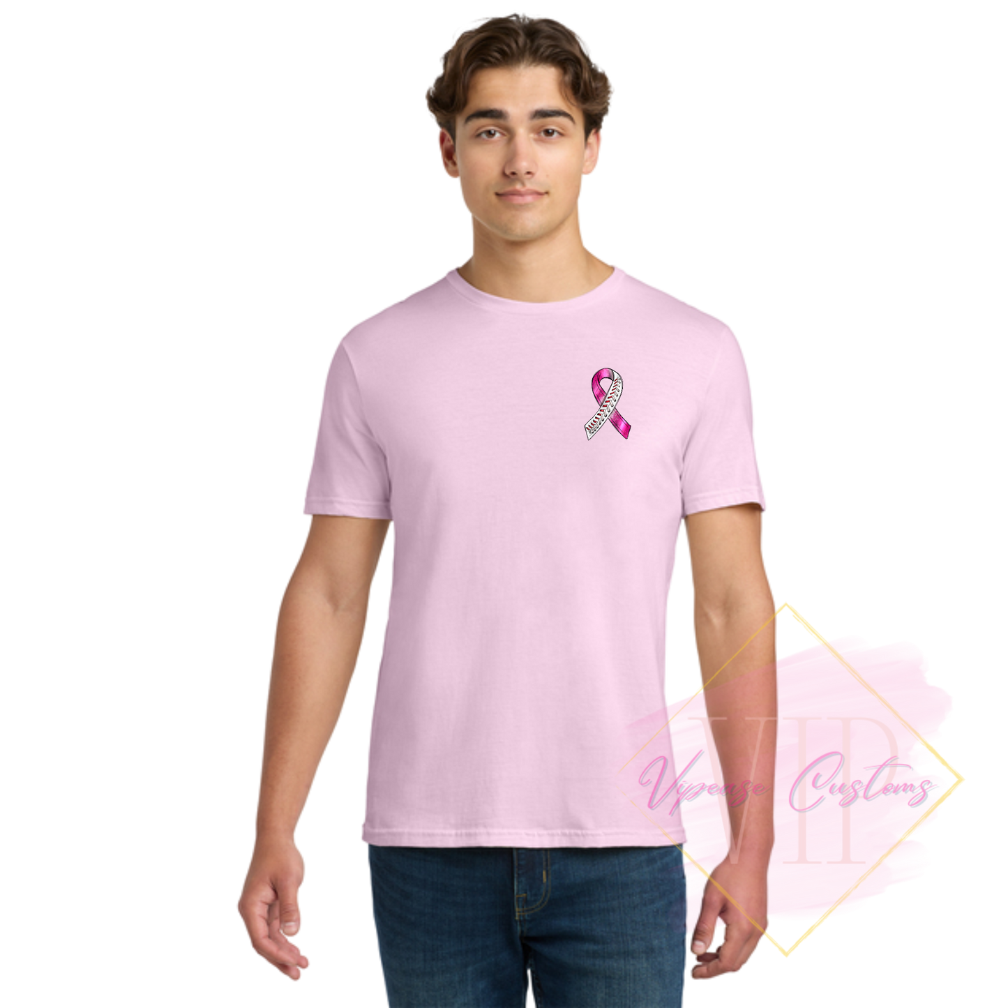 Baseball Ribbon-Cancer Awareness 64000 Gildan Softstyle® T-Shirt