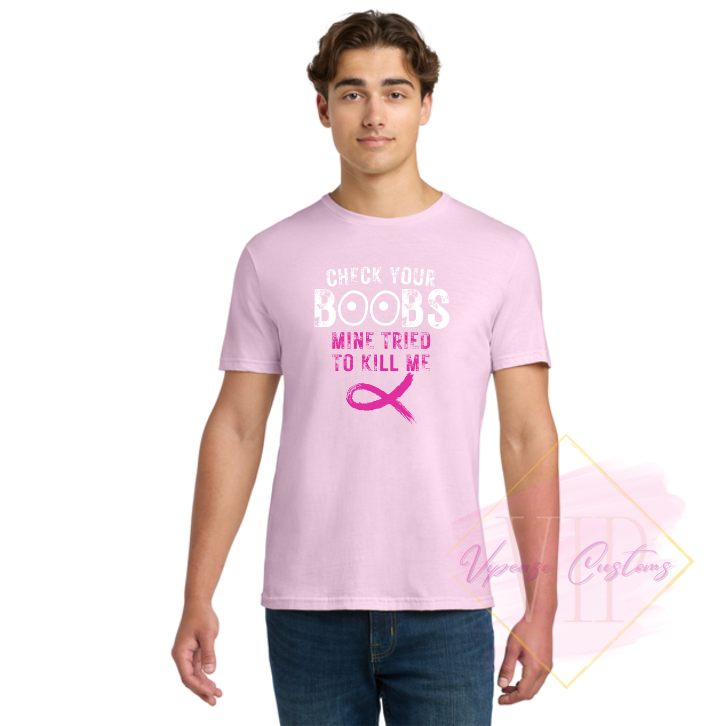 Check Your Boobs-Cancer Awareness 64000 Gildan Softstyle® T-Shirt