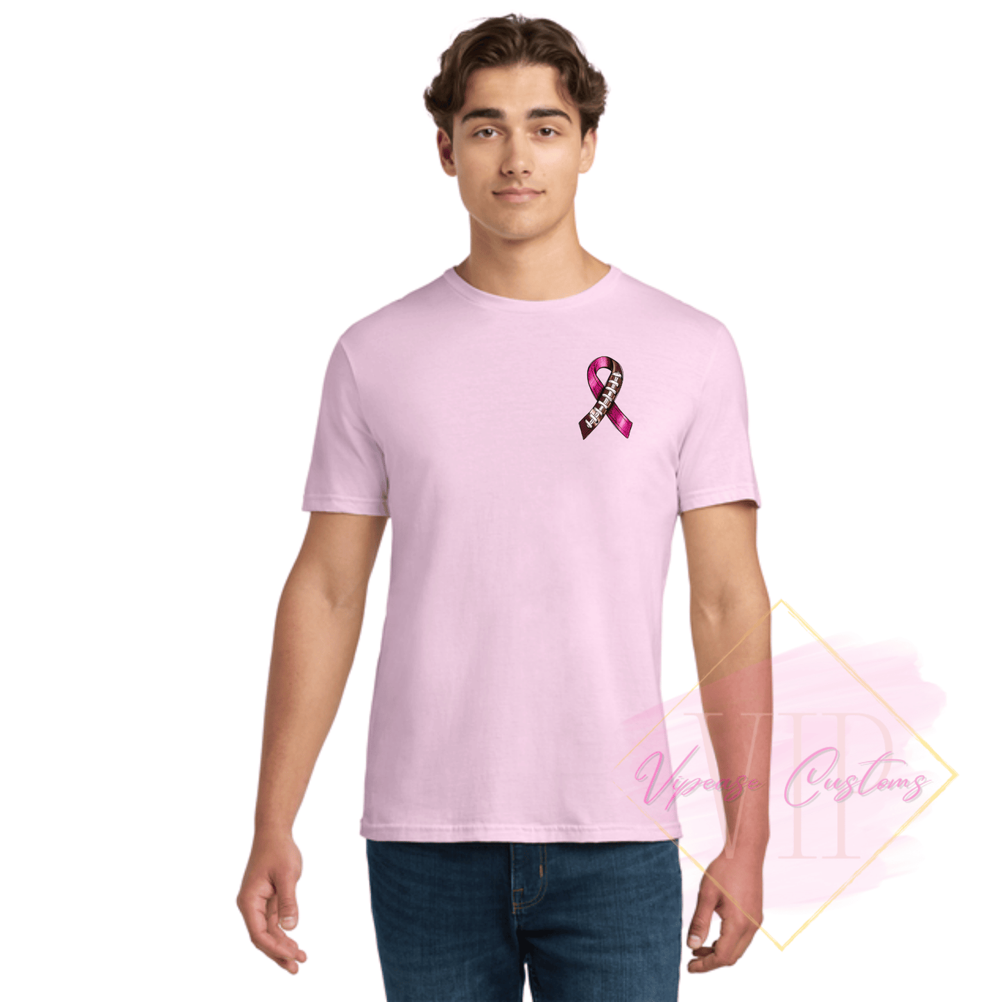 Football Ribbon-Cancer Awareness 64000 Gildan Softstyle® T-Shirt