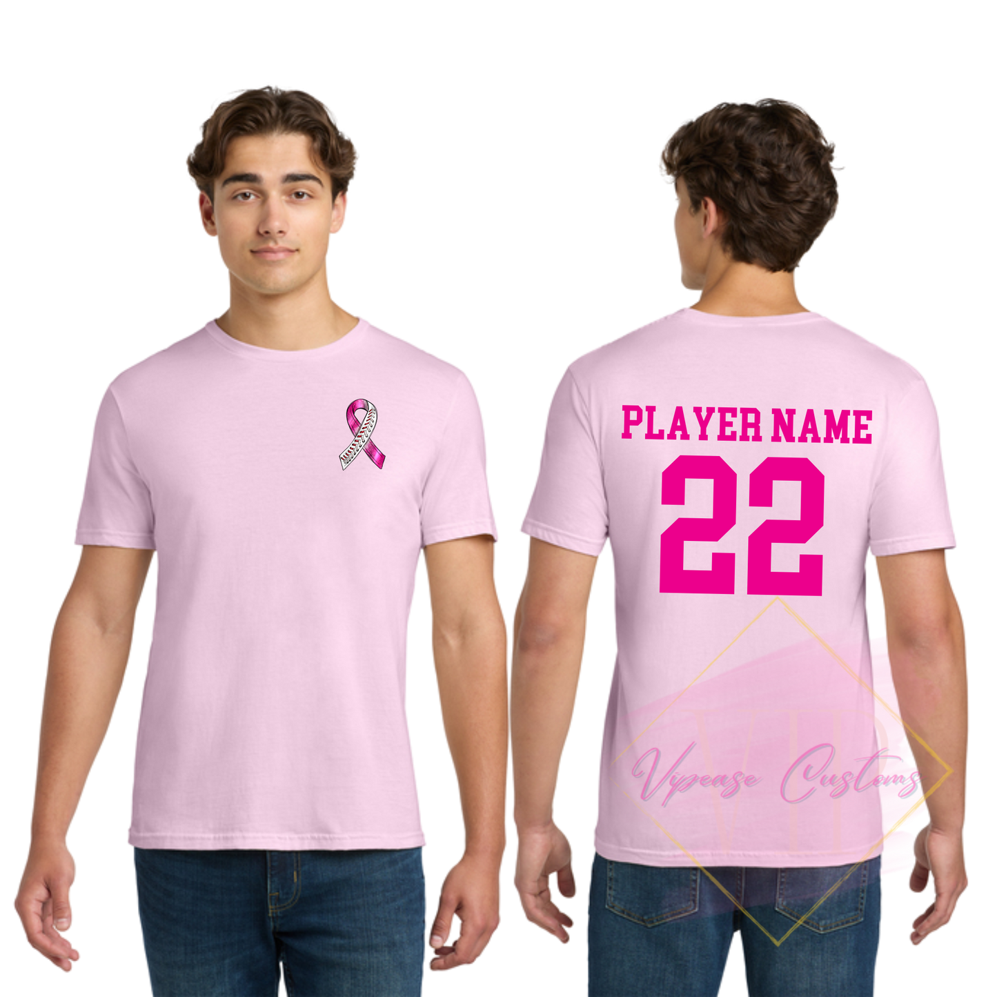 Baseball Ribbon-Cancer Awareness 64000 Gildan Softstyle® T-Shirt