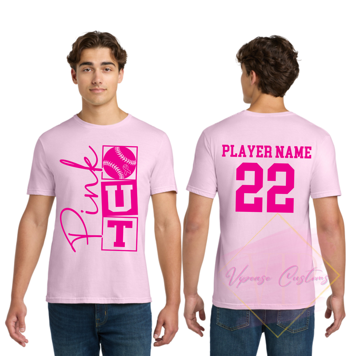 Baseball Pink Out-Cancer Awareness 64000 Gildan Softstyle® T-Shirt