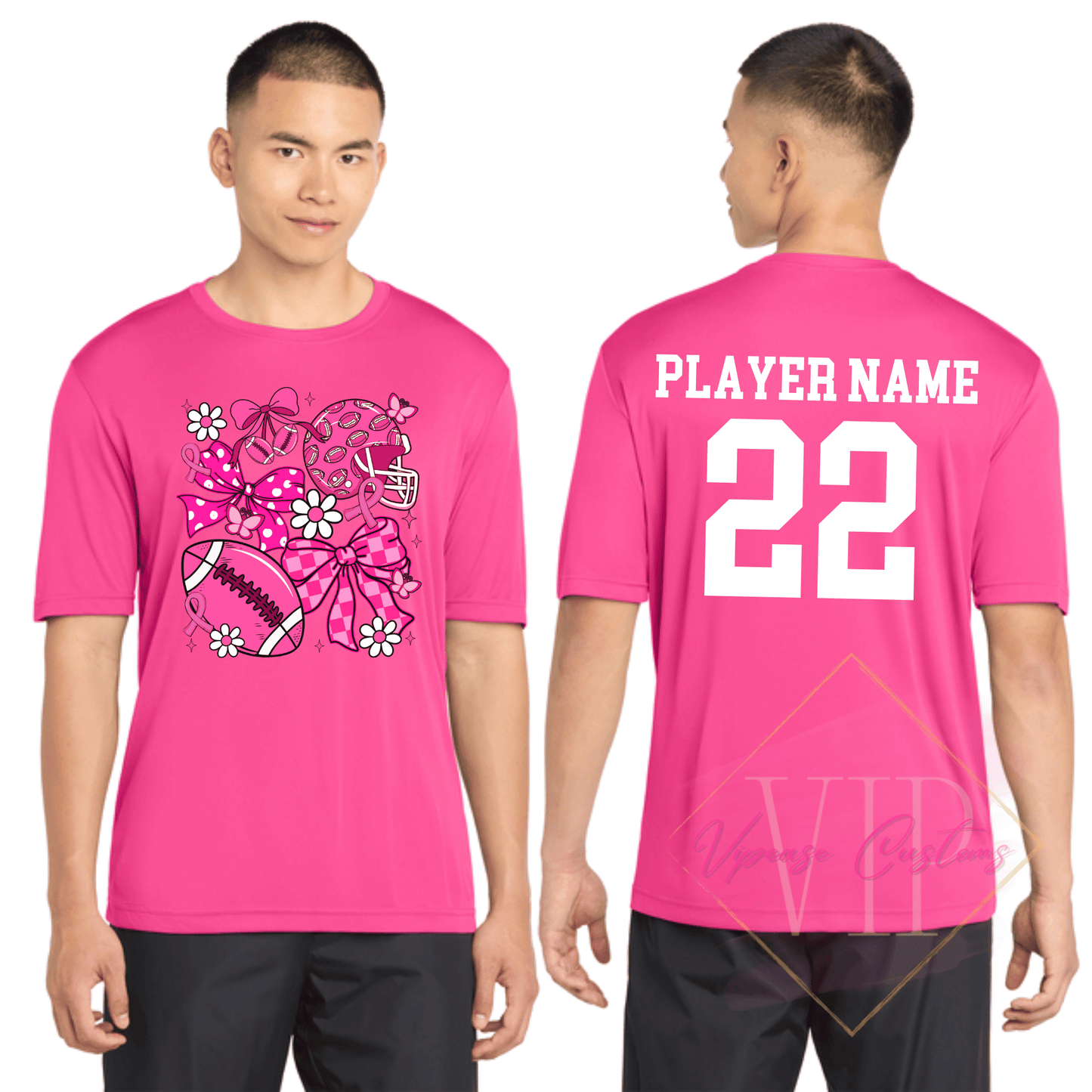 Football Breast Cancer Collage-Cancer Awareness ST350 Sport-Tek® PosiCharge® Competitor™ Tee