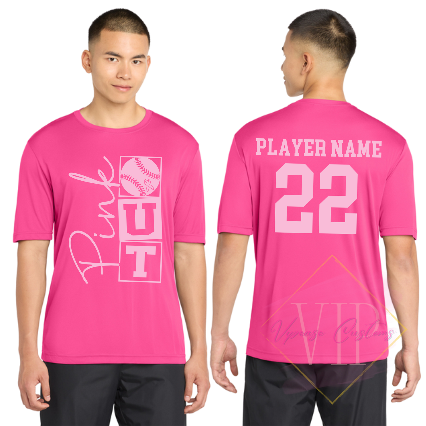 Baseball Pink Out Cancer-Cancer Awareness ST350 Sport-Tek® PosiCharge® Competitor™ Tee