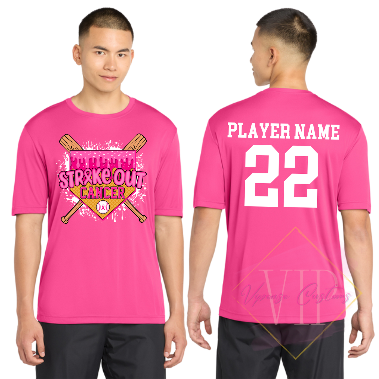 Baseball Strike Out Cancer-Cancer Awareness ST350 Sport-Tek® PosiCharge® Competitor™ Tee