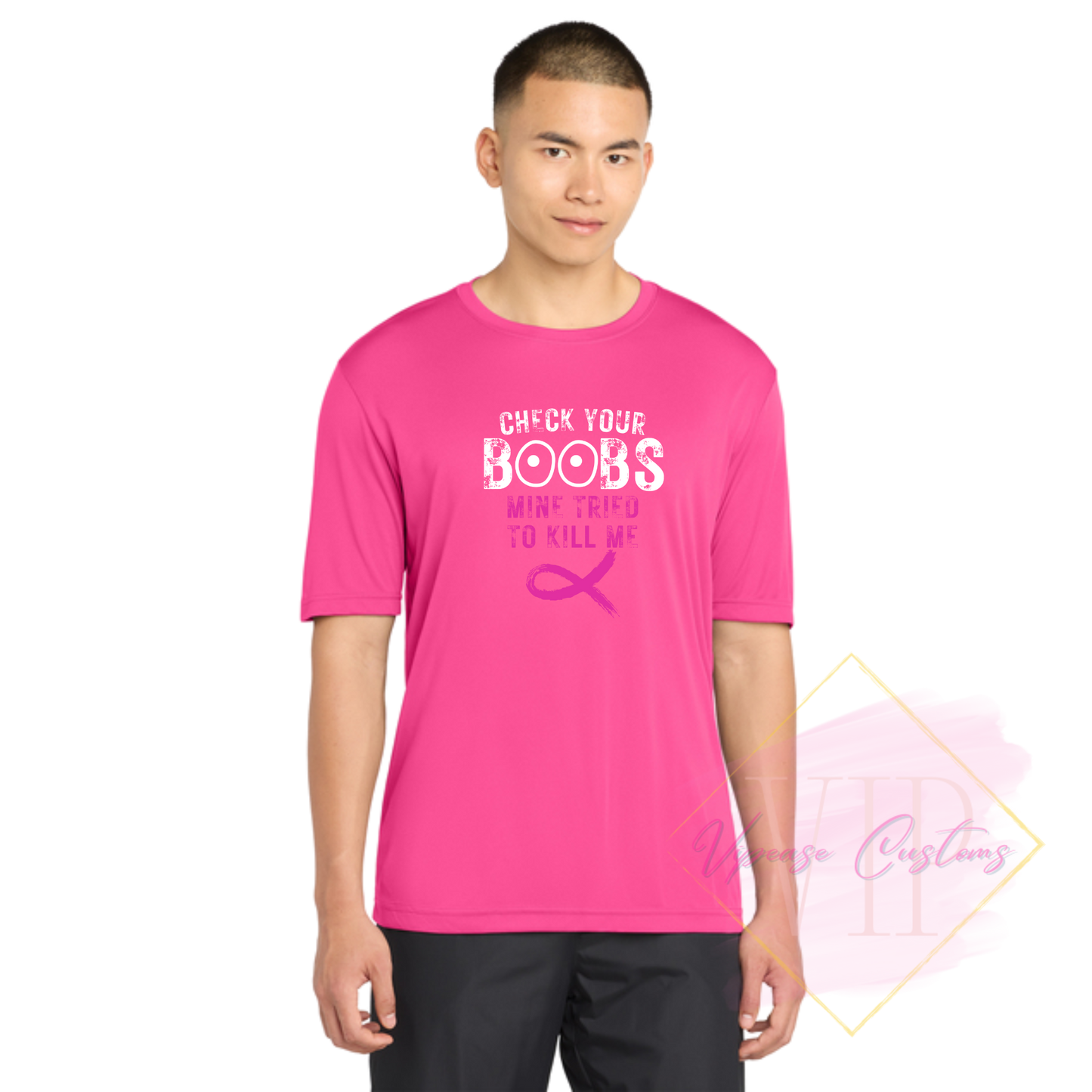 Check Your Boobs-Cancer Awareness ST350 Sport-Tek® PosiCharge® Competitor™ Tee