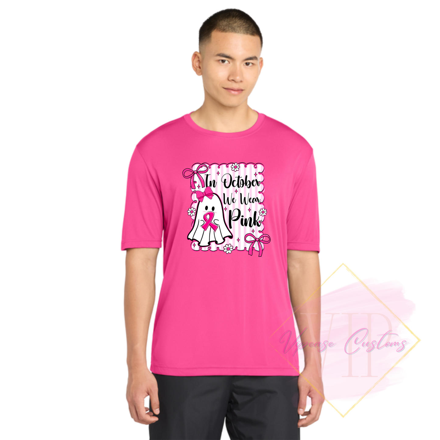 In October We Wear Pink Ghost-Cancer Awareness ST350 Sport-Tek® PosiCharge® Competitor™ Tee