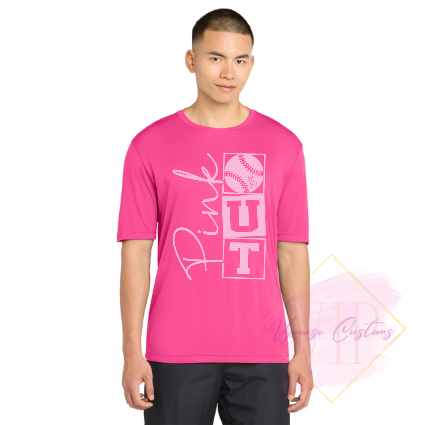 Baseball Pink Out Cancer-Cancer Awareness ST350 Sport-Tek® PosiCharge® Competitor™ Tee