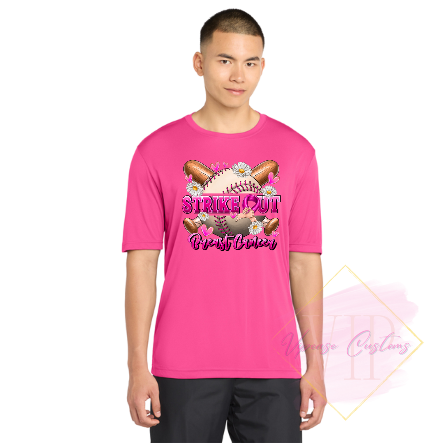 Strike Out Breast Cancer-Cancer Awareness ST350 Sport-Tek® PosiCharge® Competitor™ Tee