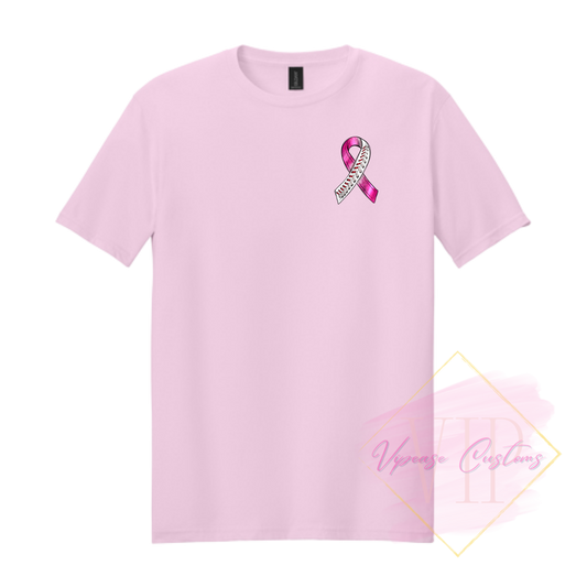 Baseball Ribbon-Cancer Awareness 64000 Gildan Softstyle® T-Shirt