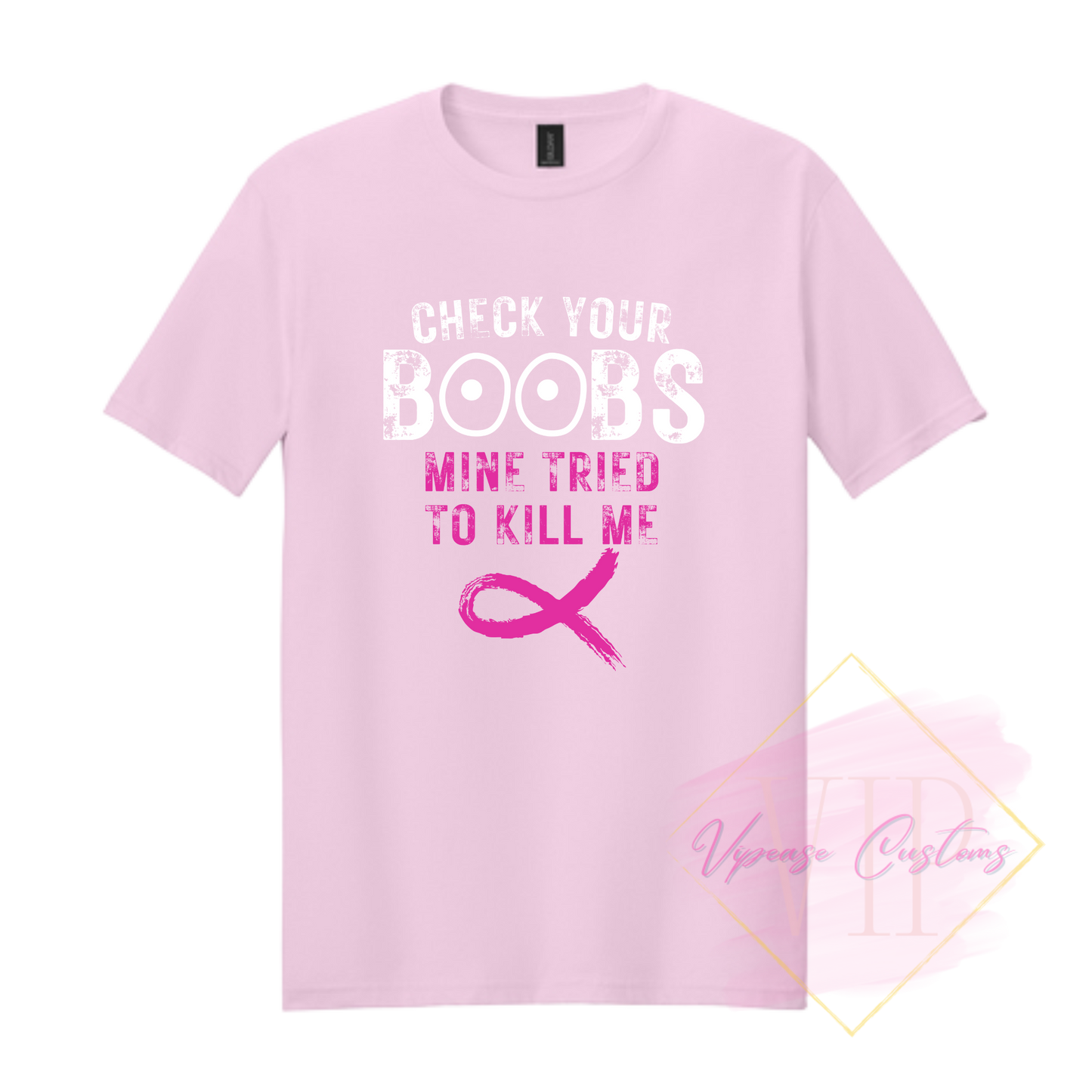 Check Your Boobs-Cancer Awareness 64000 Gildan Softstyle® T-Shirt