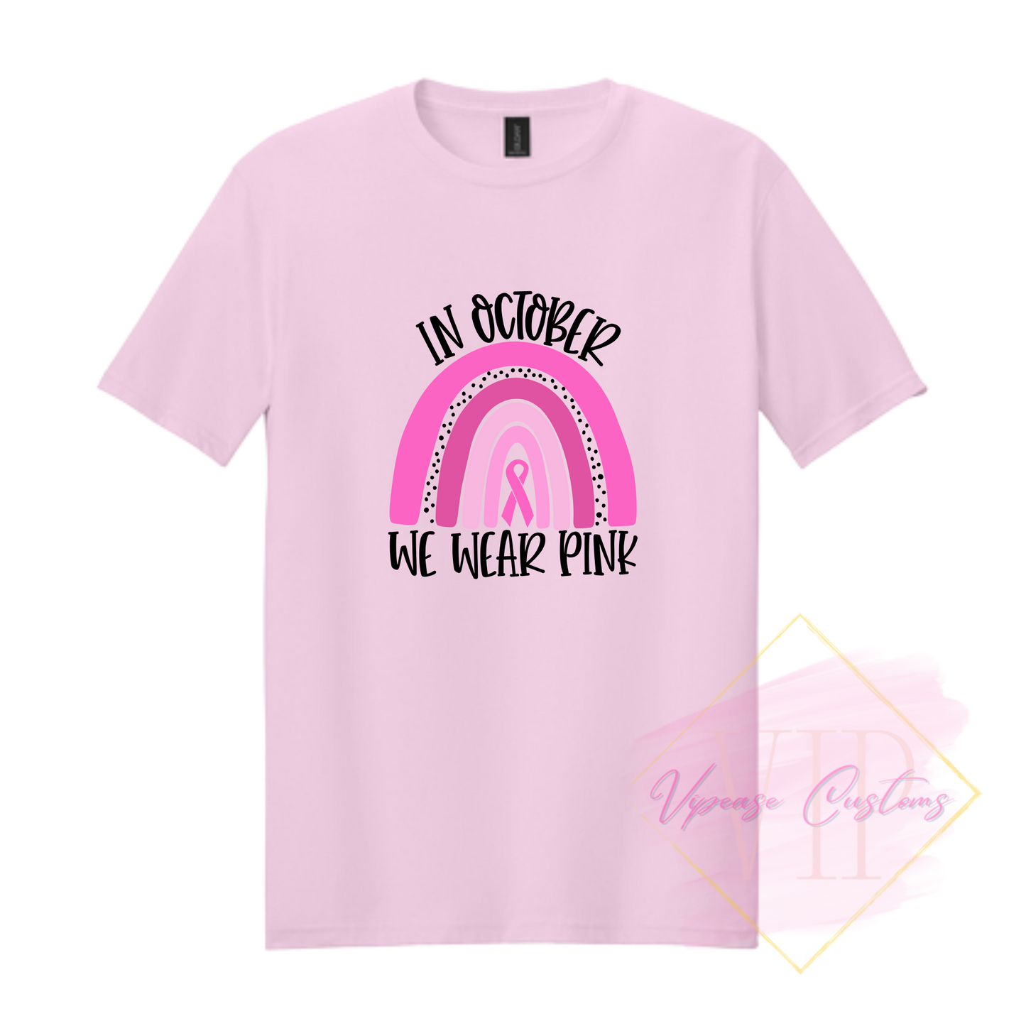 In October We Wear Pink Ribbon Rainbow-Cancer Awareness 64000 Gildan Softstyle® T-Shirt