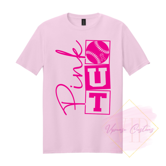 Baseball Pink Out-Cancer Awareness 64000 Gildan Softstyle® T-Shirt