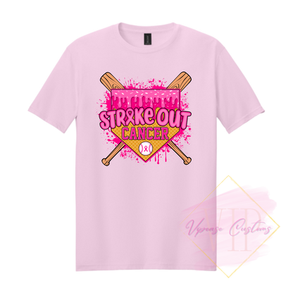 Baseball Strike Out Cancer-Cancer Awareness 64000 Gildan Softstyle® T-Shirt