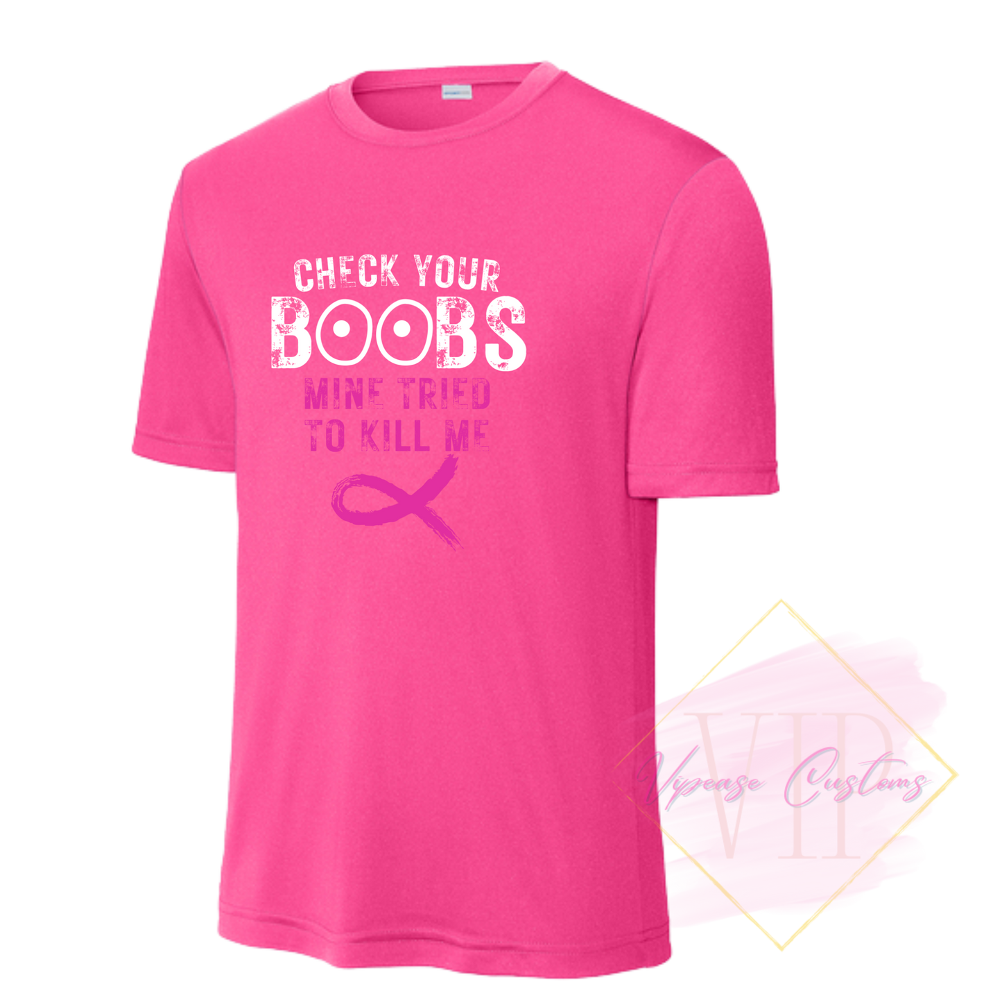 Check Your Boobs-Cancer Awareness ST350 Sport-Tek® PosiCharge® Competitor™ Tee