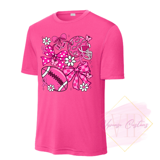 Football Breast Cancer Collage-Cancer Awareness ST350 Sport-Tek® PosiCharge® Competitor™ Tee