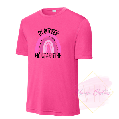 In October We Wear Pink Ribbon Rainbow-Cancer Awareness ST350 Sport-Tek® PosiCharge® Competitor™ Tee
