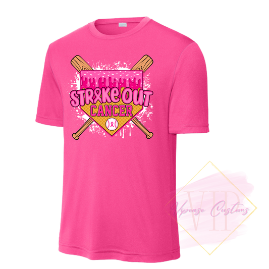 Baseball Strike Out Cancer-Cancer Awareness ST350 Sport-Tek® PosiCharge® Competitor™ Tee