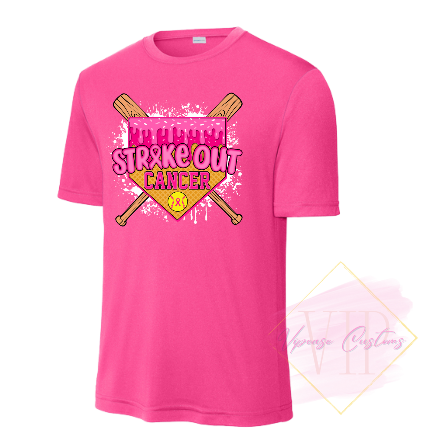 Softball Strike Out Cancer-Cancer Awareness ST350 Sport-Tek® PosiCharge® Competitor™ Tee