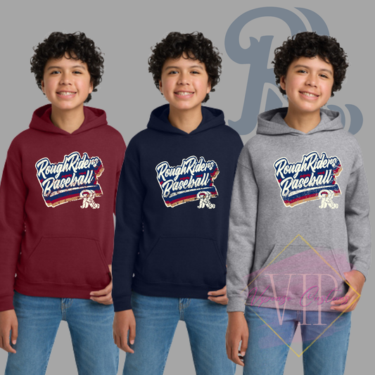 Textured RR Logo-Gildan® - Youth Heavy Blend™ Hooded Sweatshirt 18500B