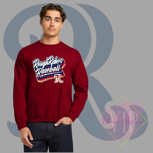 Textured RR Logo-Gildan® - Heavy Blend™ Crewneck Sweatshirt 18000