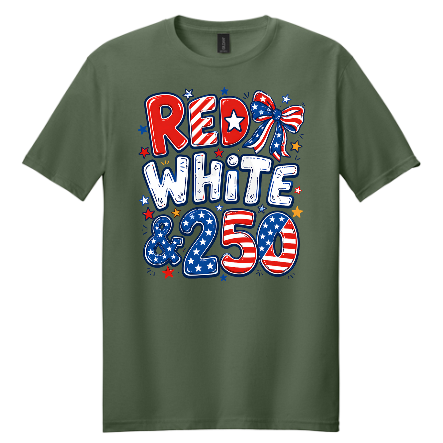 Red, White & 250 Patriotic Graphic Tee | USA Pride Independence Day Shirt