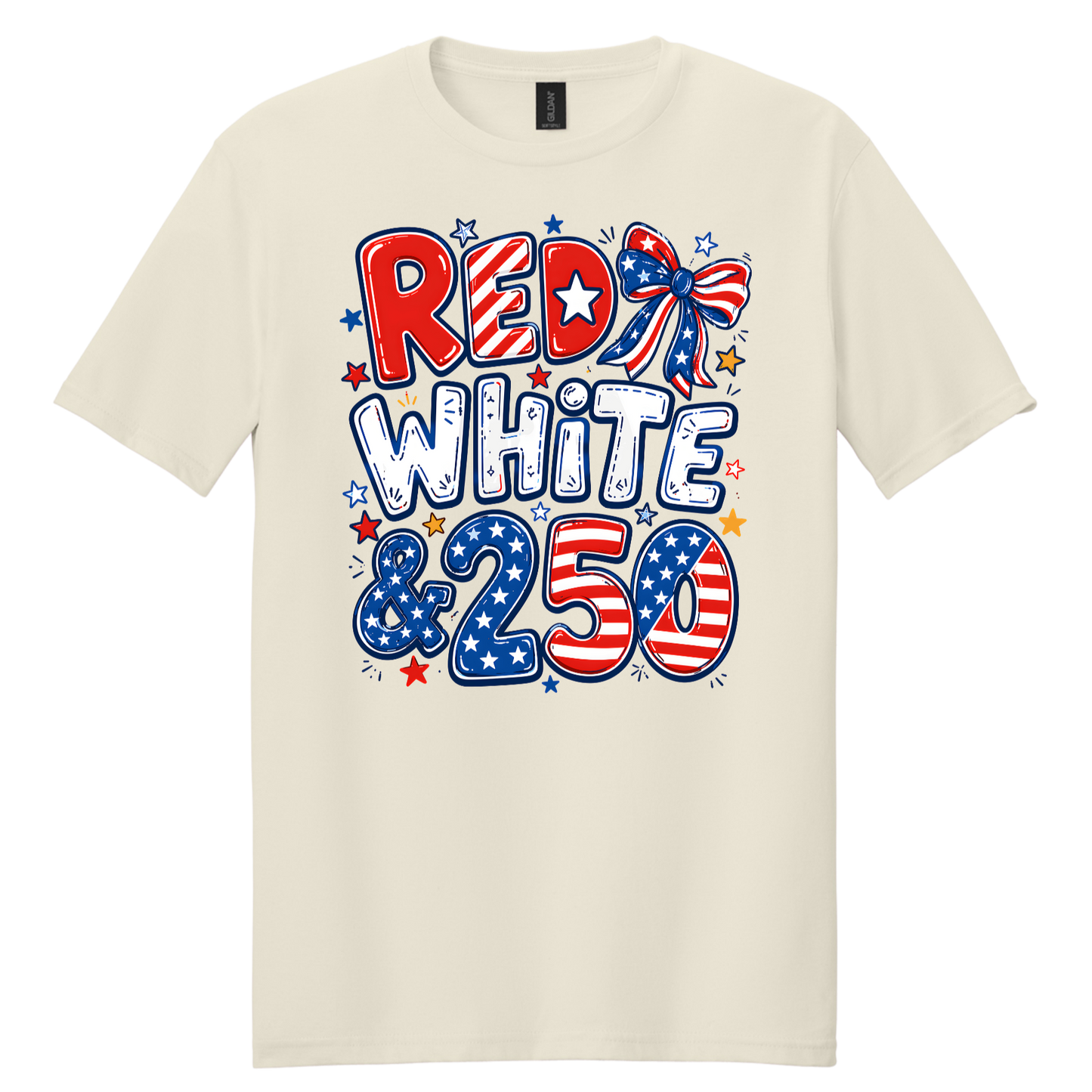 Red, White & 250 Patriotic Graphic Tee | USA Pride Independence Day Shirt