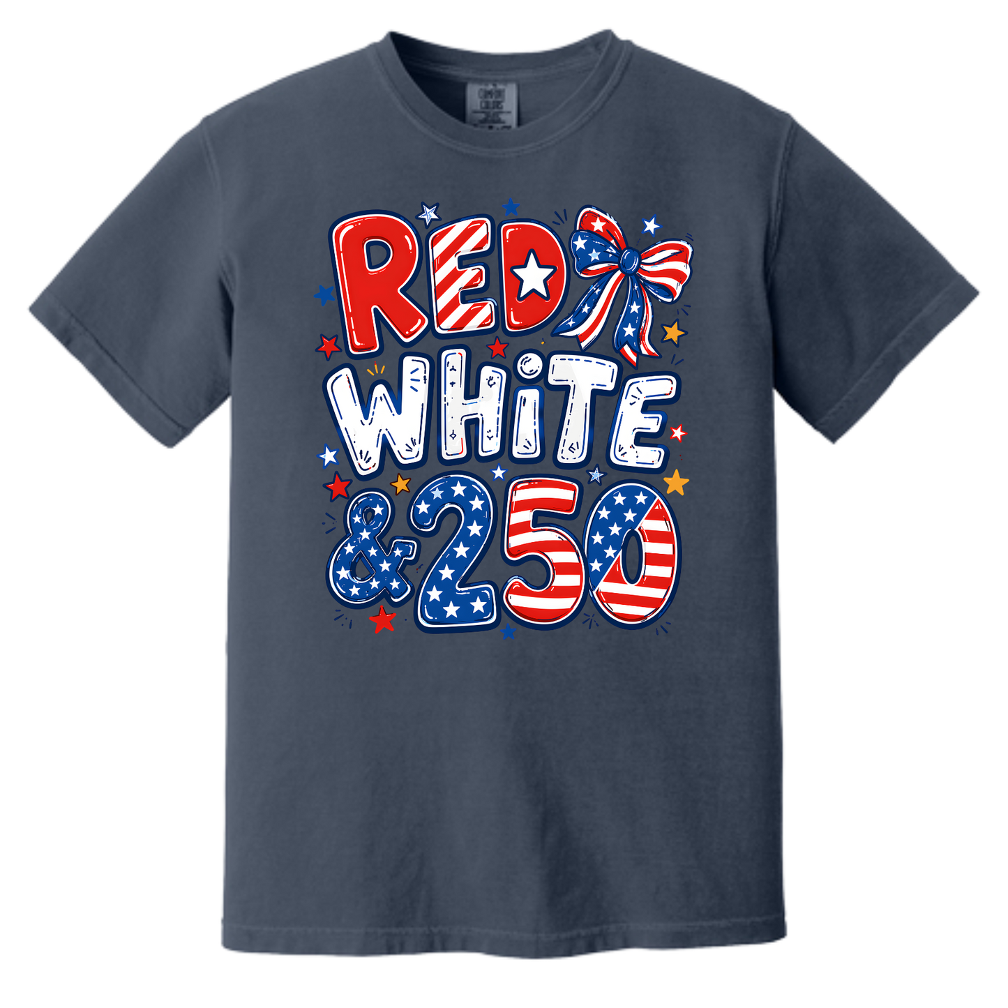 Red, White & 250 Patriotic Graphic Tee | USA Pride Independence Day Shirt