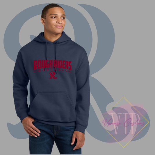 Red Rough Riders Logo-Gildan® - Heavy Blend™ Hooded Sweatshirt 18500