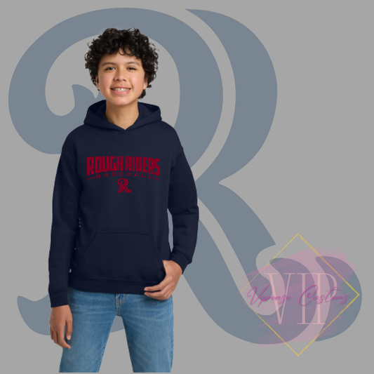 Red Rough Riders Logo-Gildan® - Youth Heavy Blend™ Hooded Sweatshirt 18500B