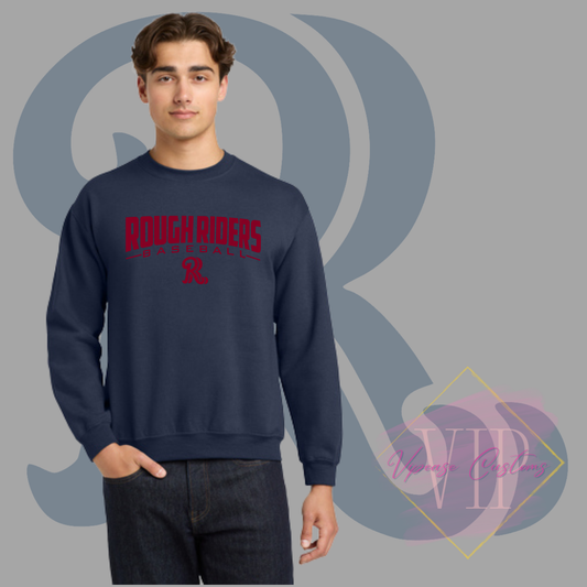 Red Rough Riders Logo-Gildan® - Heavy Blend™ Crewneck Sweatshirt 18000