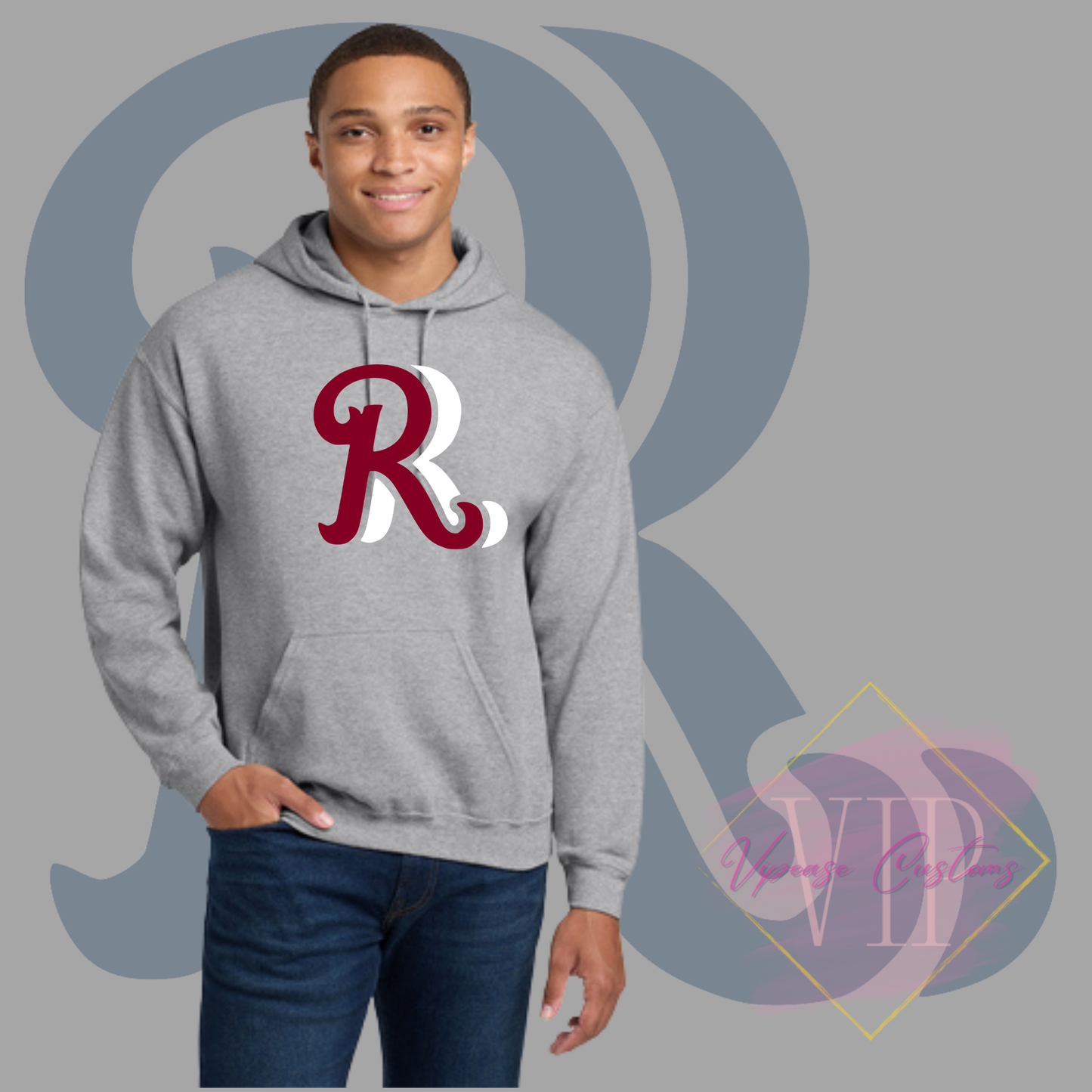 Red+White RR Chest Logo-Gildan® - Heavy Blend™ Hooded Sweatshirt 18500