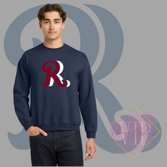 Red+White RR Chest Logo-Gildan® - Heavy Blend™ Crewneck Sweatshirt 18000