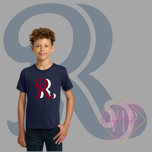 Red+White RR Chest Logo- Gildan® - Youth Heavy Cotton™ 100% Cotton T-Shirt 5000B