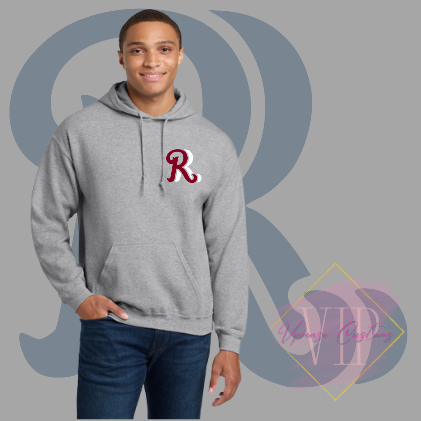 Red+White RR Pocket Logo-Gildan® - Heavy Blend™ Hooded Sweatshirt 18500