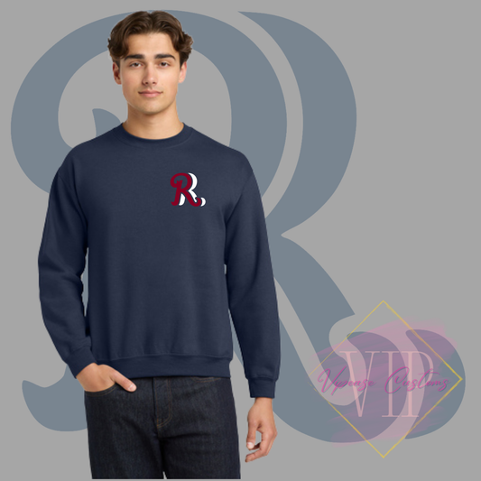 Red+White RR Pocket Logo-Gildan® - Heavy Blend™ Crewneck Sweatshirt 18000