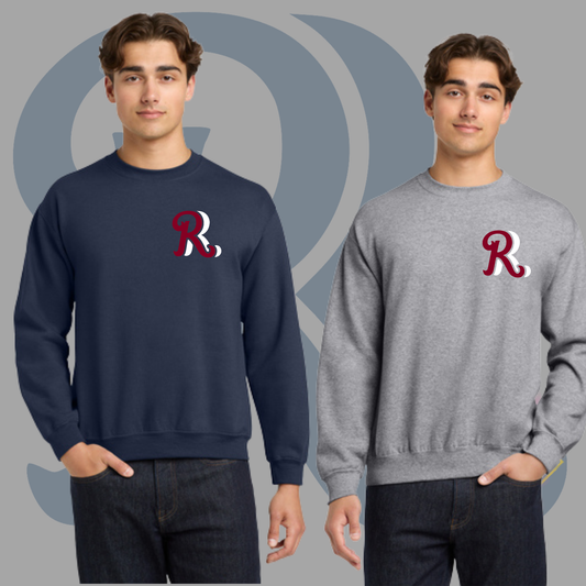Red+White RR Pocket Logo-Gildan® - Heavy Blend™ Crewneck Sweatshirt 18000