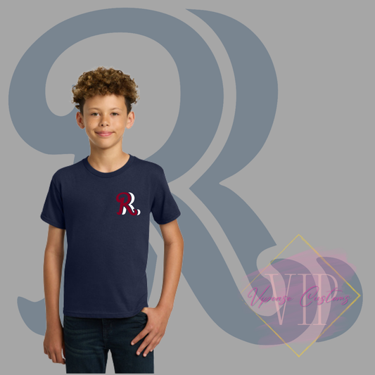 Red+White RR Pocket Logo- Gildan® - Youth Heavy Cotton™ 100% Cotton T-Shirt 5000B