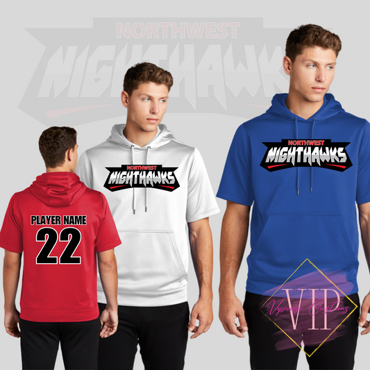 NW NIGHTHAWKS ST251 Sport-Tek ® Sport-Wick ® Fleece Short Sleeve Hooded Pullover