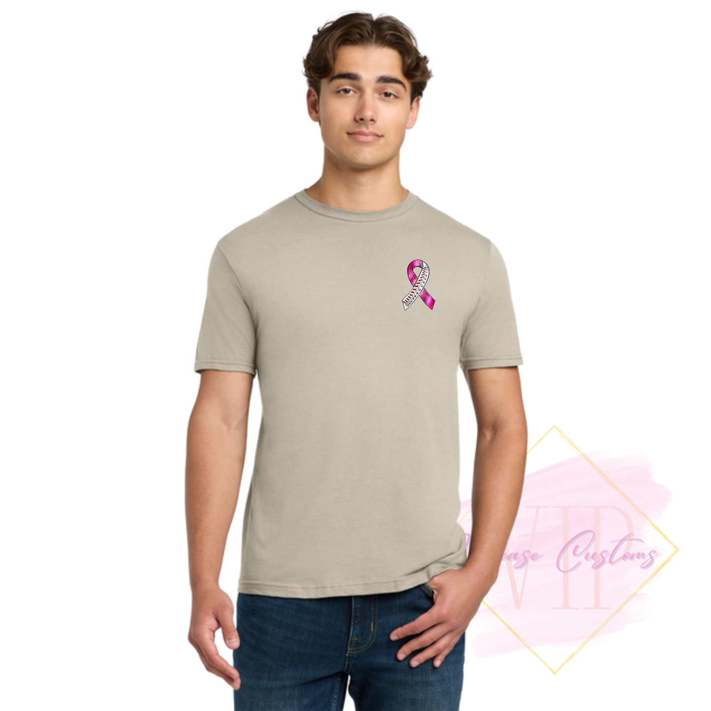 Baseball Ribbon-Cancer Awareness 64000 Gildan Softstyle® T-Shirt