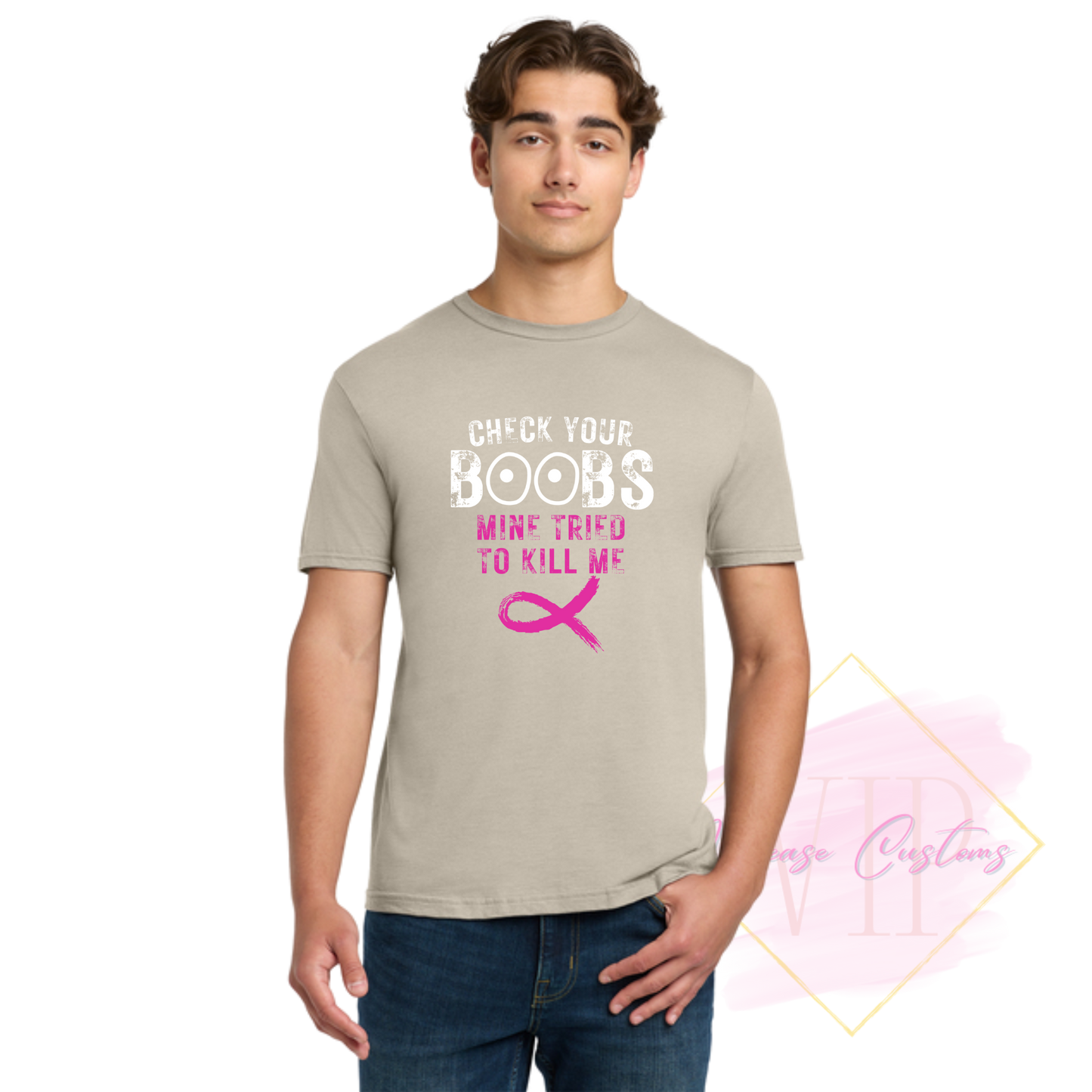 Check Your Boobs-Cancer Awareness 64000 Gildan Softstyle® T-Shirt