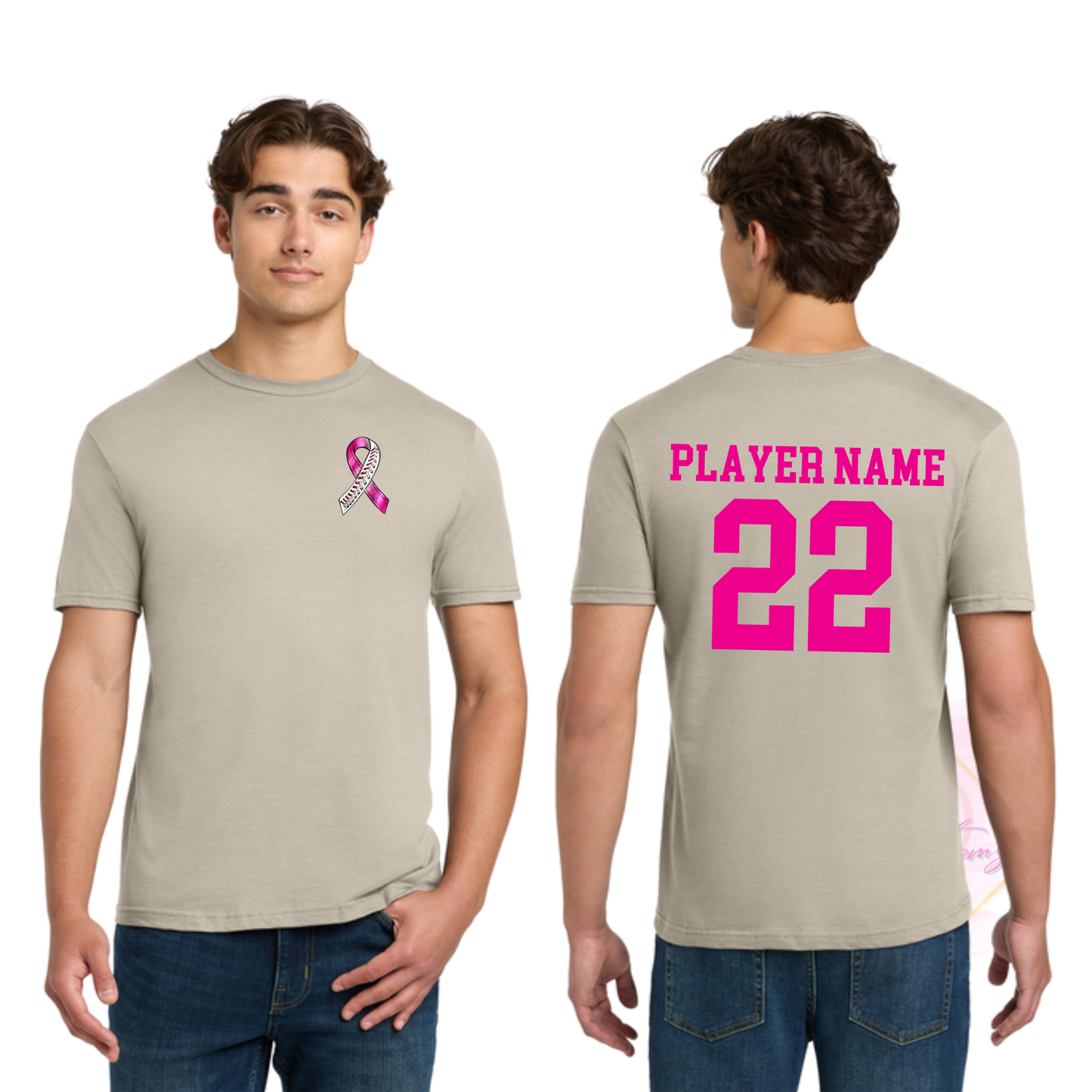 Baseball Ribbon-Cancer Awareness 64000 Gildan Softstyle® T-Shirt