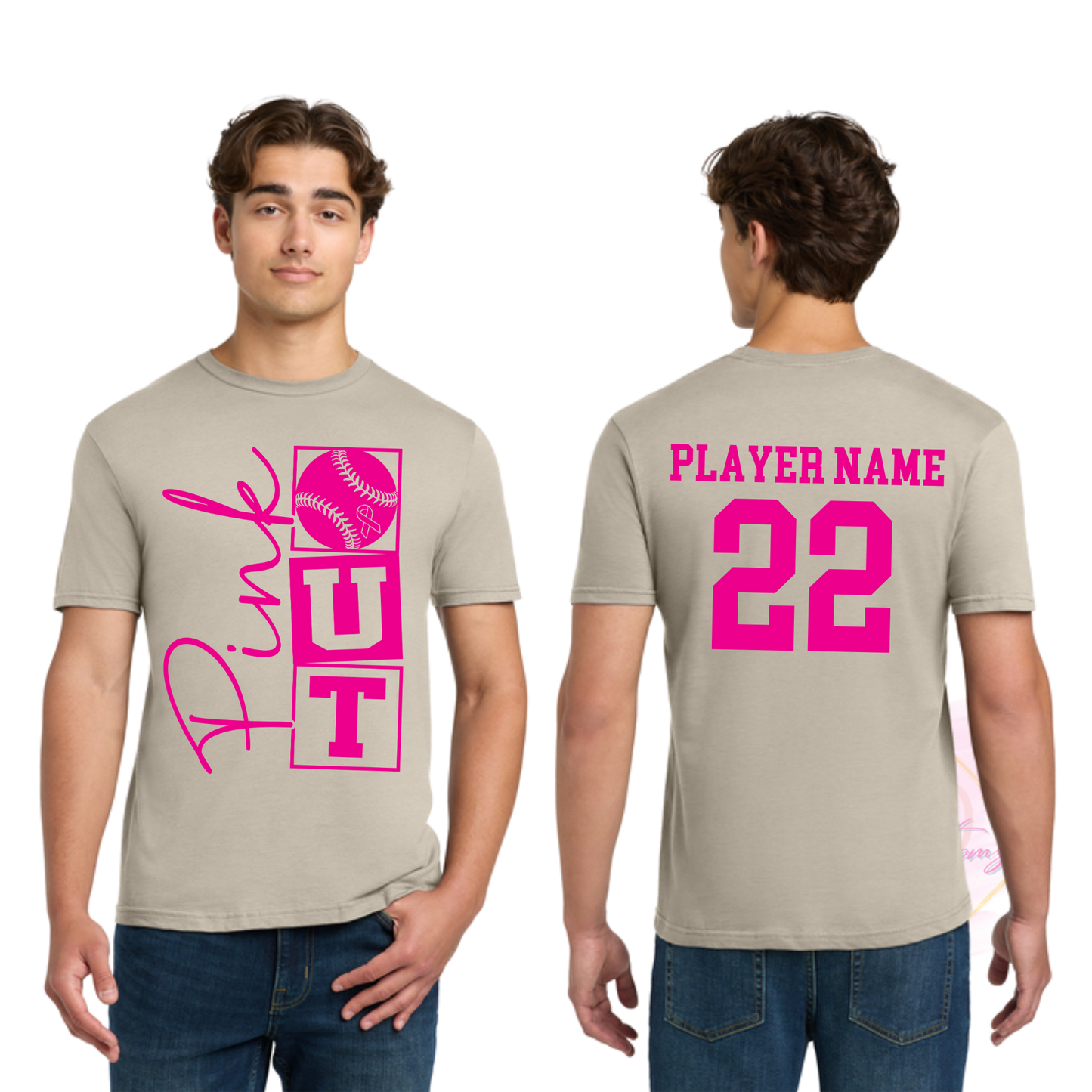Baseball Pink Out-Cancer Awareness 64000 Gildan Softstyle® T-Shirt