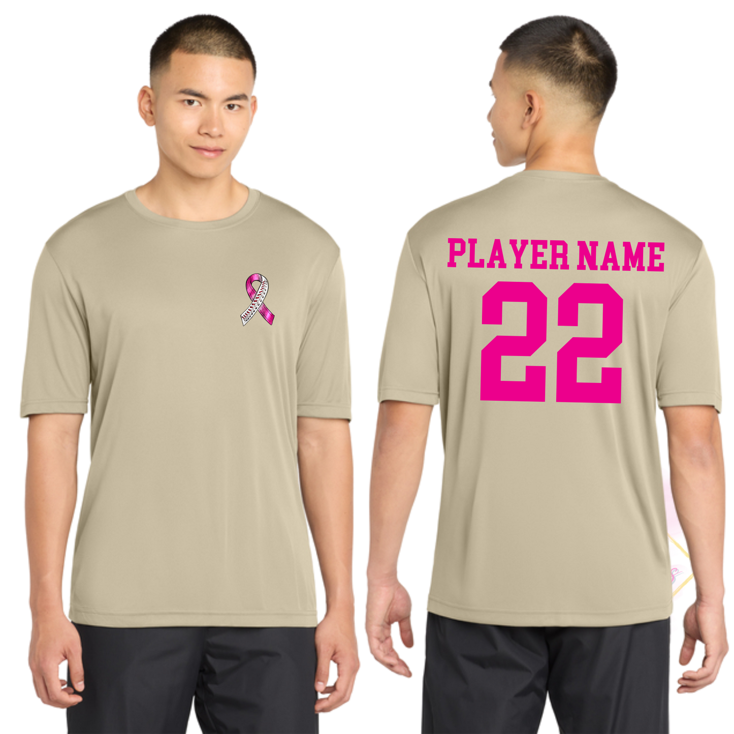 Baseball Ribbon-Cancer Awareness ST350 Sport-Tek® PosiCharge® Competitor™ Tee