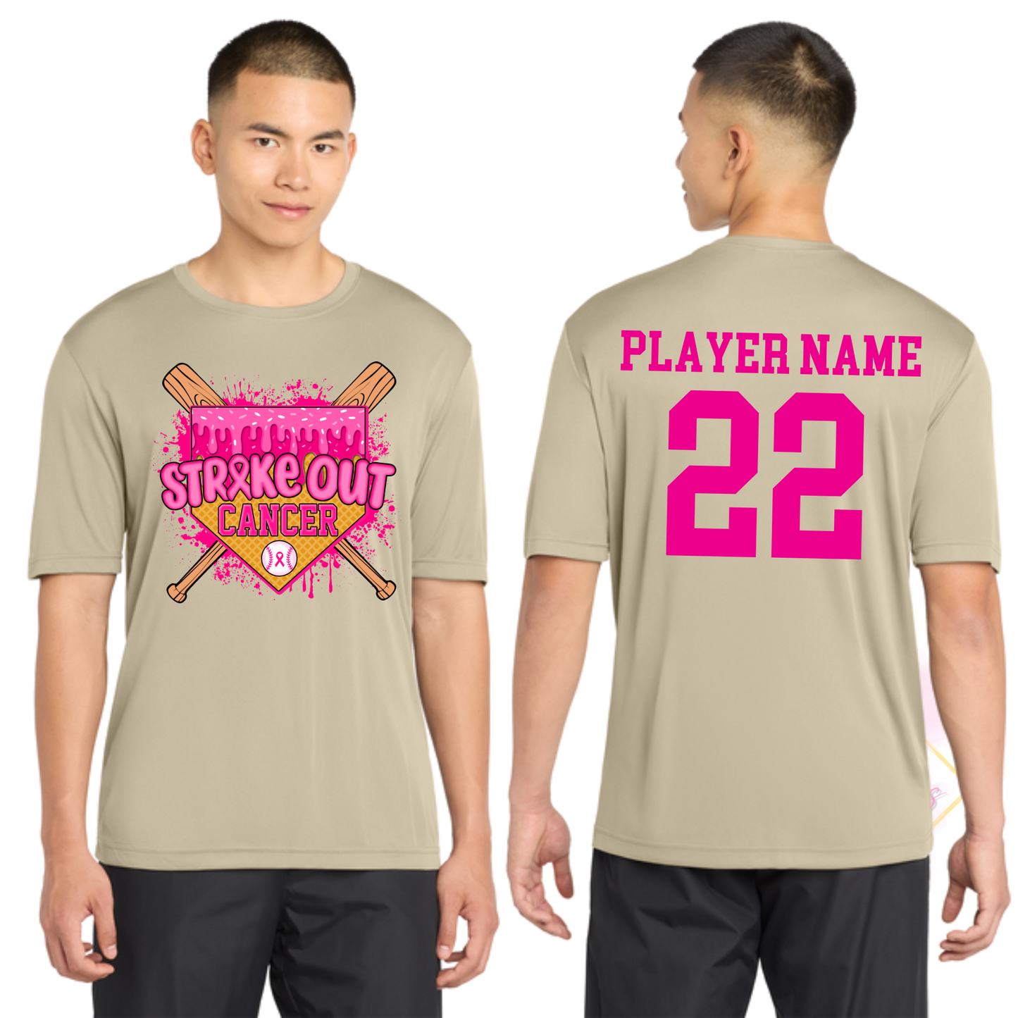 Baseball Strike Out Cancer-Cancer Awareness ST350 Sport-Tek® PosiCharge® Competitor™ Tee