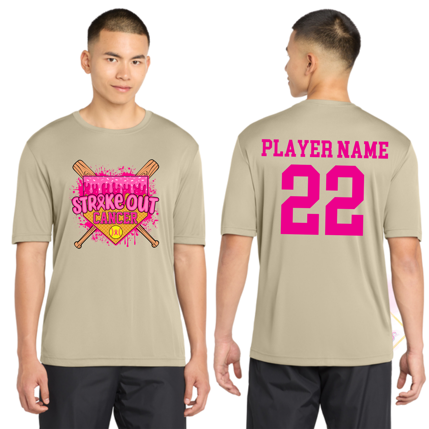 Softball Strike Out Cancer-Cancer Awareness ST350 Sport-Tek® PosiCharge® Competitor™ Tee