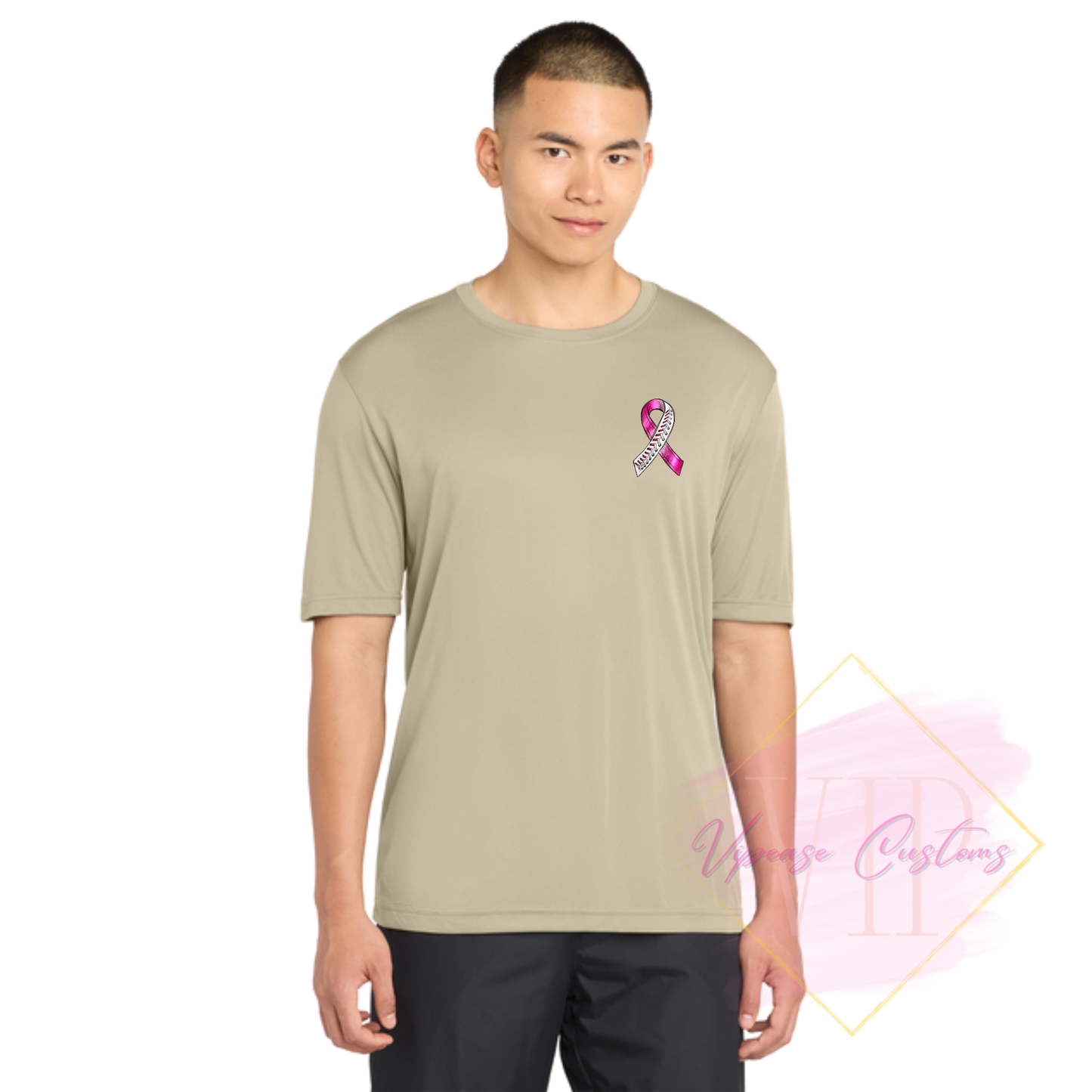 Baseball Ribbon-Cancer Awareness ST350 Sport-Tek® PosiCharge® Competitor™ Tee