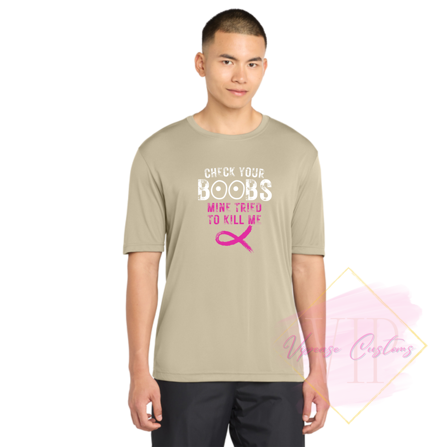Check Your Boobs-Cancer Awareness ST350 Sport-Tek® PosiCharge® Competitor™ Tee