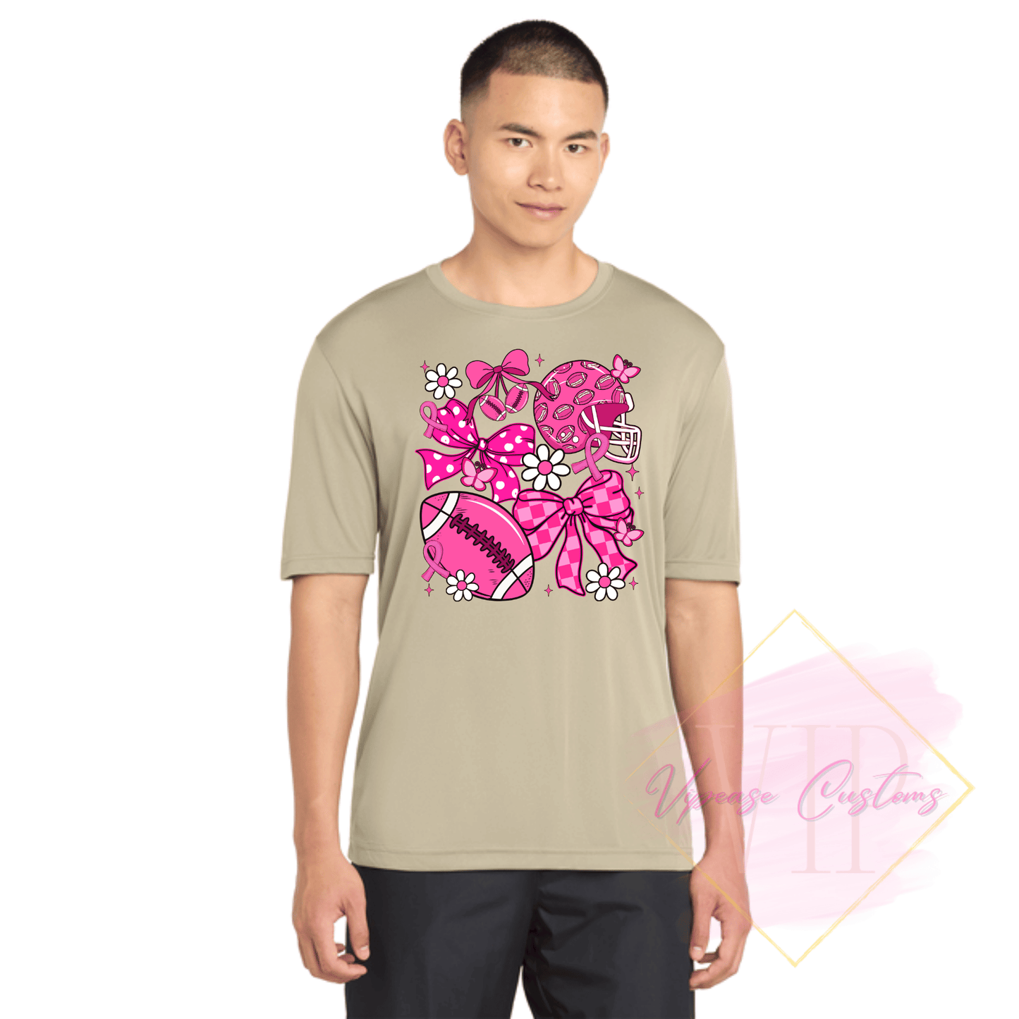 Football Breast Cancer Collage-Cancer Awareness ST350 Sport-Tek® PosiCharge® Competitor™ Tee